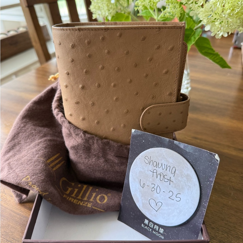 Gillio Firenze medium campagna ostrich leather in macchiato